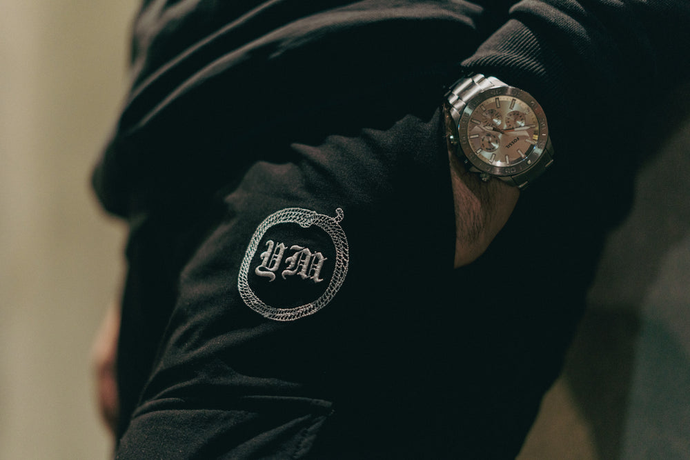 Embroidered Cargo Pants "Premium Blend" in Black - YM Merch Store