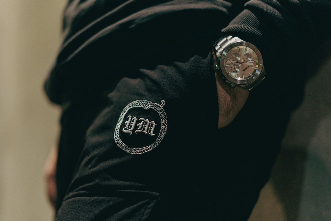 Embroidered Cargo Pants "Premium Blend" in Black - YM Merch Store